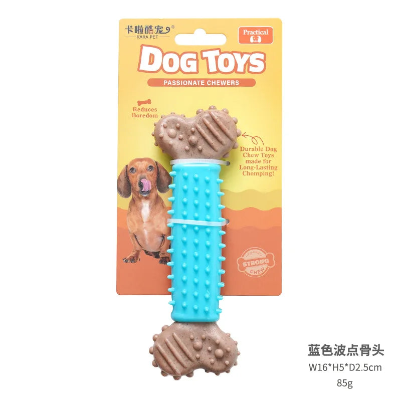 Dog toys are fun to relieve boredom with TPR bone like grinding rods that are resistant to biting and chewing